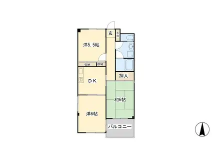 カントリーハウス・鈴木(3DK/3階)の間取り写真