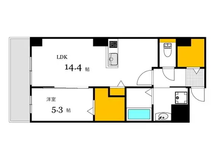 橋本町柴崎ビル(1LDK/3階)の間取り写真