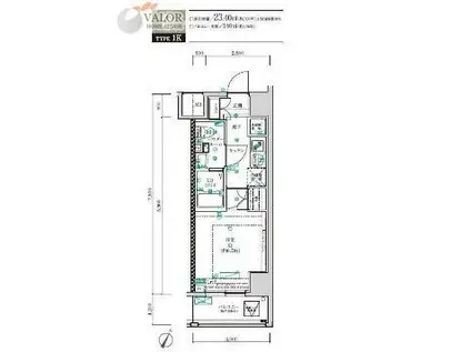 スクエアシティ川崎(1K/2階)の間取り写真