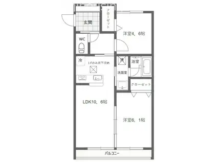 マンションサンレガーロ久喜中央II(2LDK/2階)の間取り写真