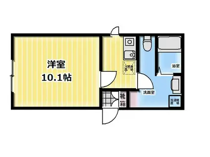 FABRIC飯田橋(1K/4階)の間取り写真
