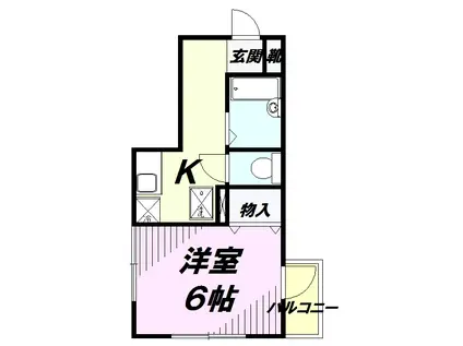 エクレール橋本(1K/2階)の間取り写真