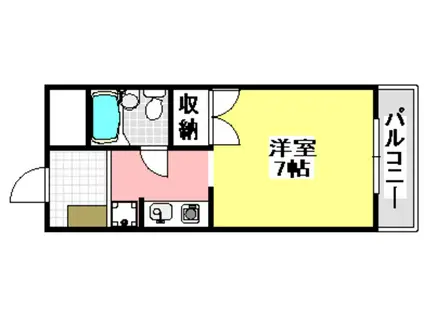 イーストヴィレッジ茨木(1K/1階)の間取り写真