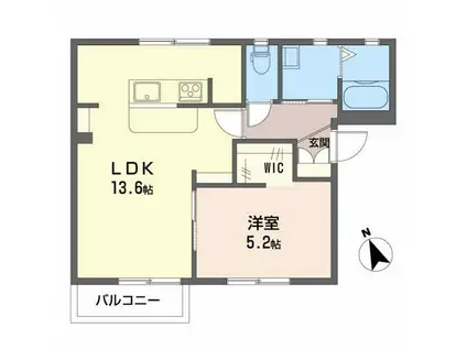 ブランドールA(1LDK/2階)の間取り写真