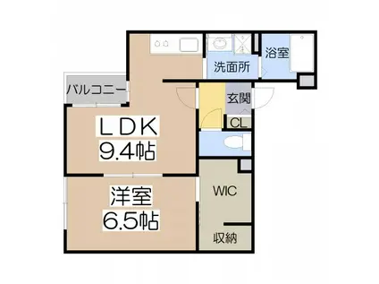 メタルフラット(1LDK/3階)の間取り写真