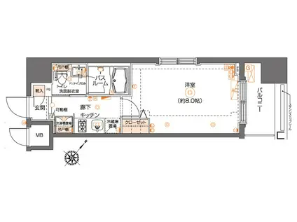 ZOOM池尻大橋(1K/9階)の間取り写真