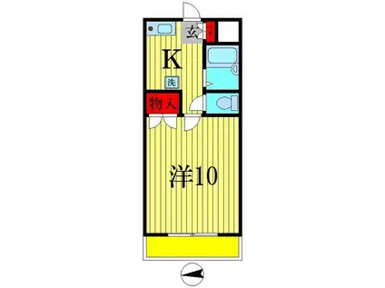 ブライトオーク(1K/2階)の間取り写真