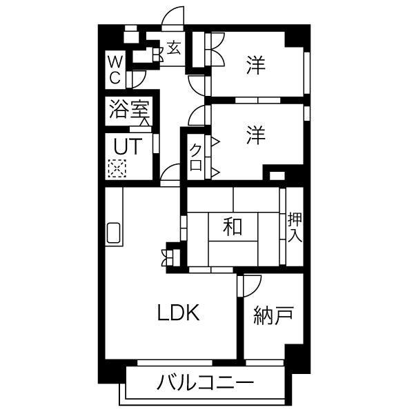 ヴィアーレマルフク南館(3SLDK/1階)の間取り写真