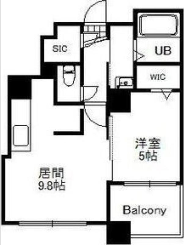 S-FORT北大前(1LDK/8階)の間取り写真