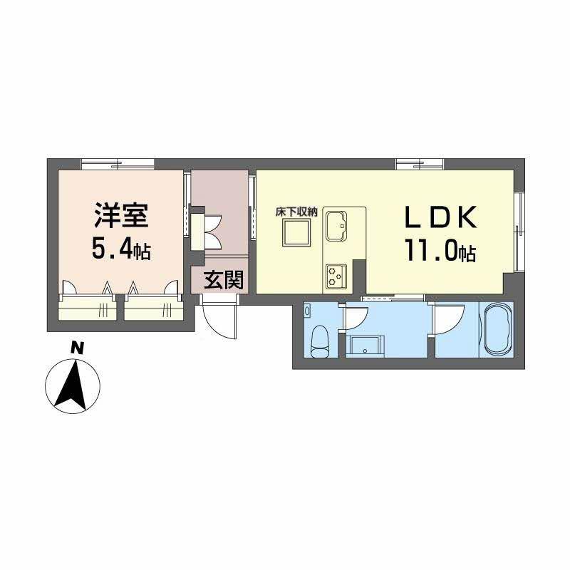 シャーメゾンHARU(1LDK/1階)の間取り写真
