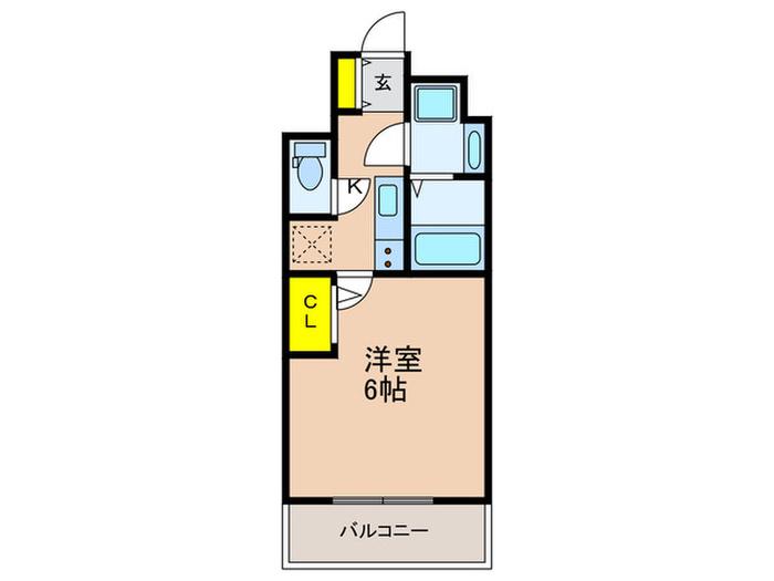 エスリード神戸三宮(1K/2階)の間取り写真