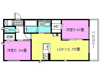 コンフォルタ (2LDK/2階)の間取り写真