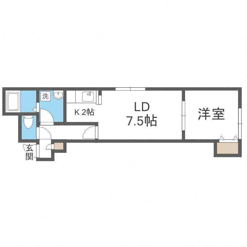 フェリシティ(1LDK/2階)の間取り写真