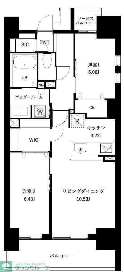 アーバンパーク谷在家(2LDK/5階)の間取り写真