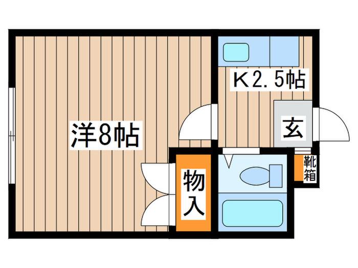 澄川銀座パレス(1K/4階)の間取り写真