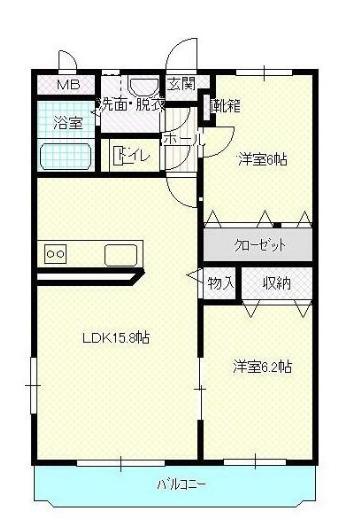 FIELDII(2LDK/2階)の間取り写真