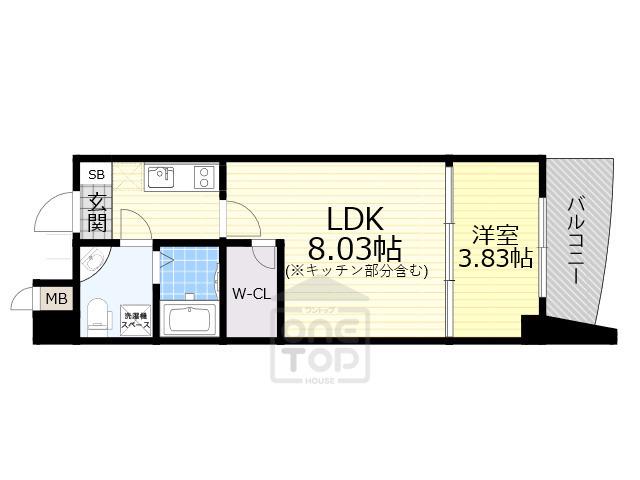 URBAN FLATS江坂(1LDK/8階)の間取り写真