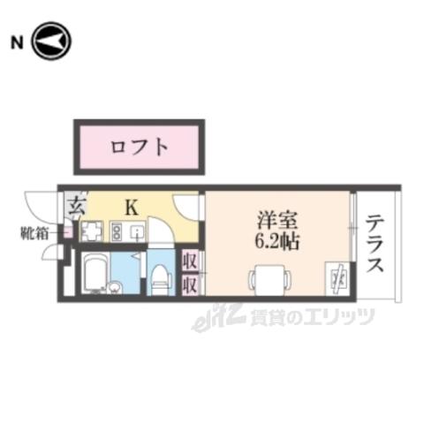 レオパレスパレス猪名寺Ⅲ(1K/3階)の間取り写真