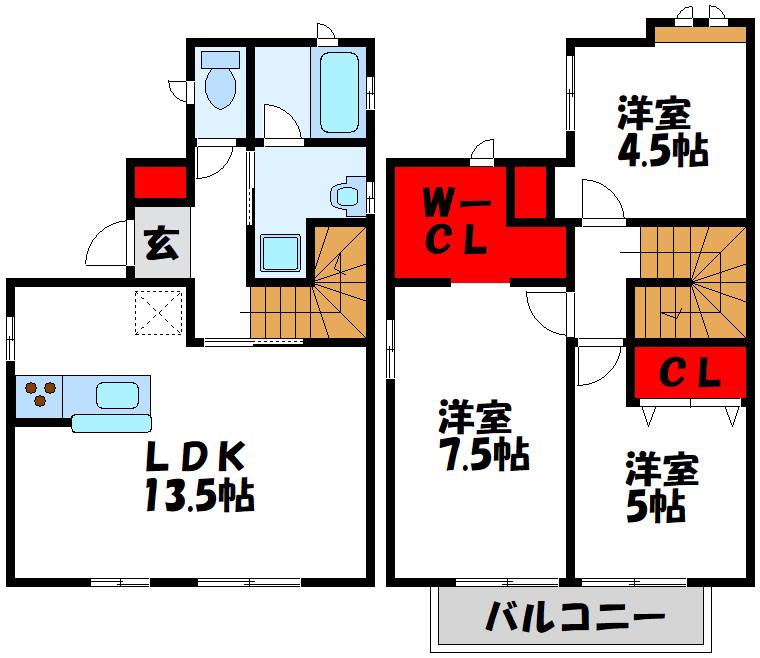 VILLA ISSEI(3LDK/1階)の間取り写真