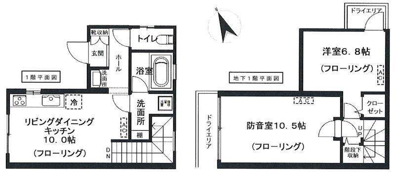 N SQUARE(2LDK/1階)の間取り写真