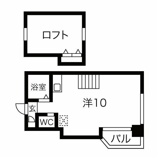 IS COURT(1K/2階)の間取り写真