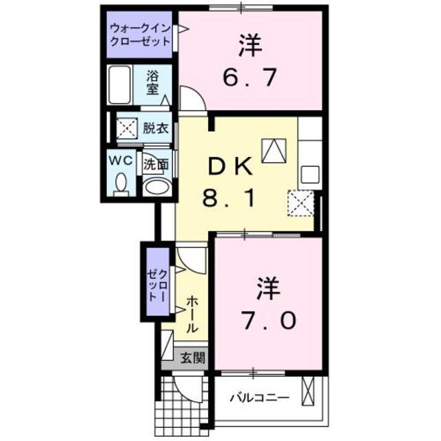 サン・スカイIII(2DK/1階)の間取り写真