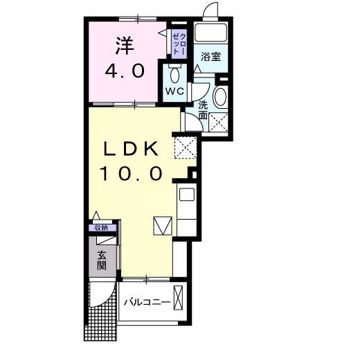 名鉄西尾線 西尾駅 バス乗車時間:14分 最寄りバス停で下車 徒歩15分 2階建 築13年(1LDK/1階)の間取り写真