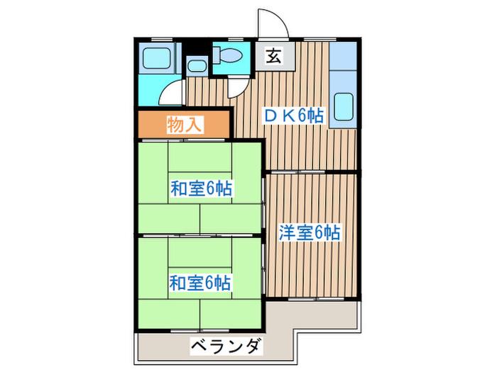 ABEコーポ(3DK/1階)の間取り写真
