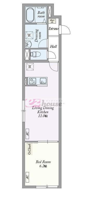 新宿ウエスト PLACE(1LDK/2階)の間取り写真