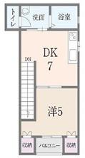 網干余子浜第2アートハイツ(1DK/2階)の間取り写真