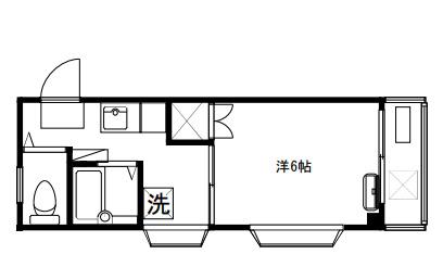 グランデール久米川(1K/2階)の間取り写真
