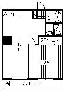 三栄ハイツ(1DK/3階)の間取り写真