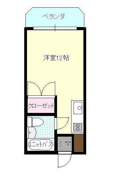 新都心マンション大興(ワンルーム/5階)の間取り写真