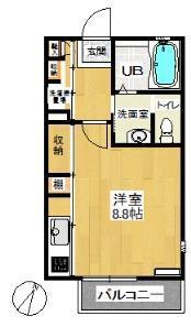 グランシード・アネックス(1K/1階)の間取り写真