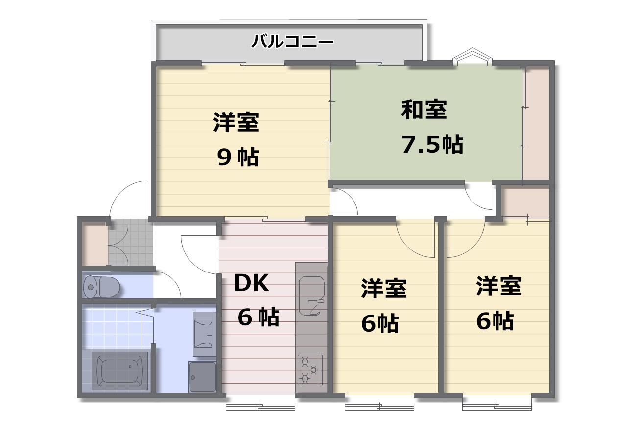マーメイド壱番館(4DK/3階)の間取り写真