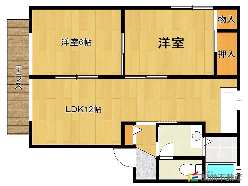 エクセル松田(2LDK/1階)の間取り写真