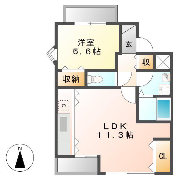 パレットM・T(1LDK/4階)の間取り写真
