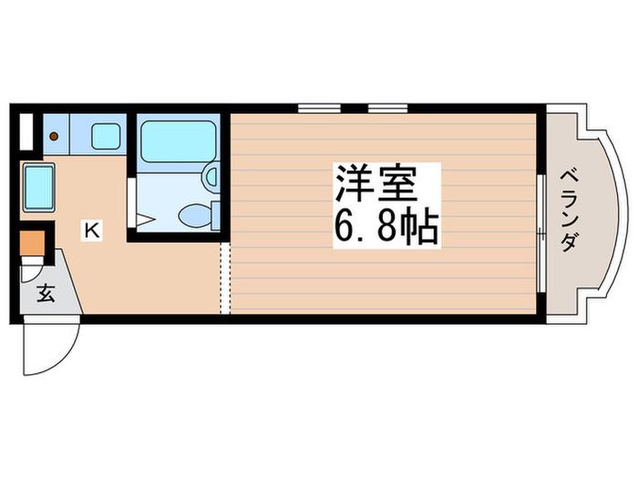 国分寺フラッツ(1K/1階)の間取り写真