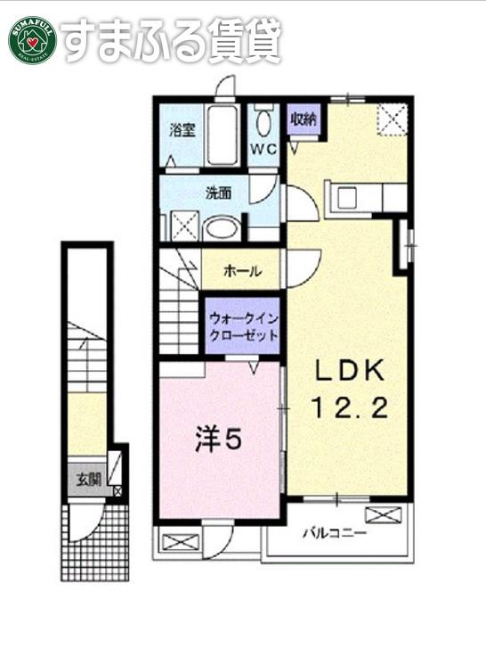 ヴィクトリー III(1LDK/2階)の間取り写真