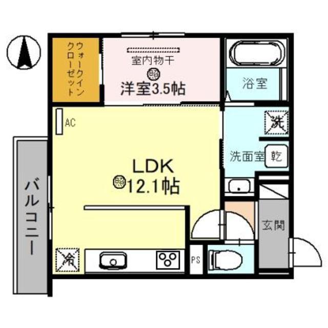 セジュール汀(1LDK/2階)の間取り写真