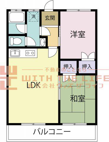 アートヒルズ(2LDK/2階)の間取り写真