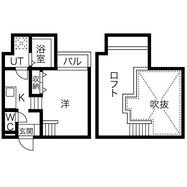 CREO庄内通六番館(1K/2階)の間取り写真