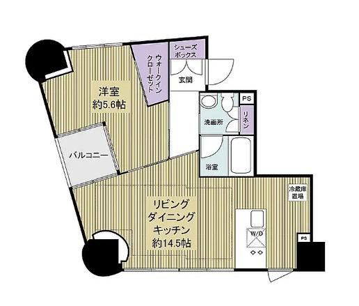 レグノ・プレミア高輪(1LDK/3階)の間取り写真