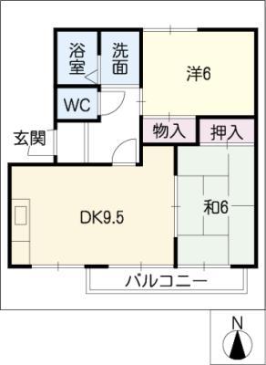 T.T.HOUSE B(2DK/1階)の間取り写真