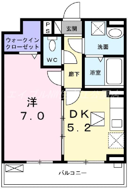 プリムローズ(1DK/1階)の間取り写真