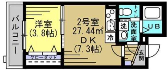 SK八潮(1DK/2階)の間取り写真