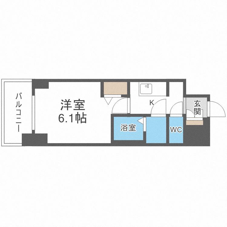 ファステート大正駅前トロフィ(1K/10階)の間取り写真