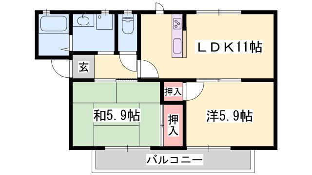 FRAGRANCE COMPLET(2LDK/1階)の間取り写真