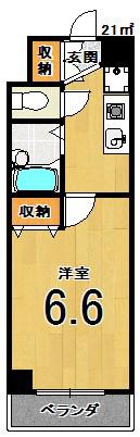 ルピナスKOGOME(1K/1階)の間取り写真
