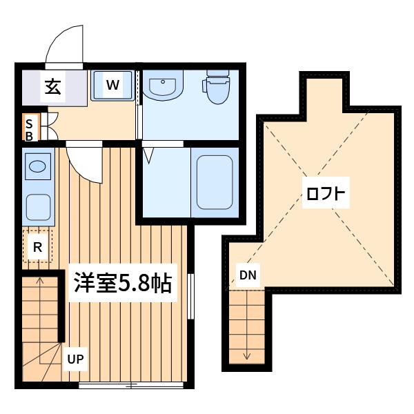 ティージーハウス石川町(ワンルーム/2階)の間取り写真